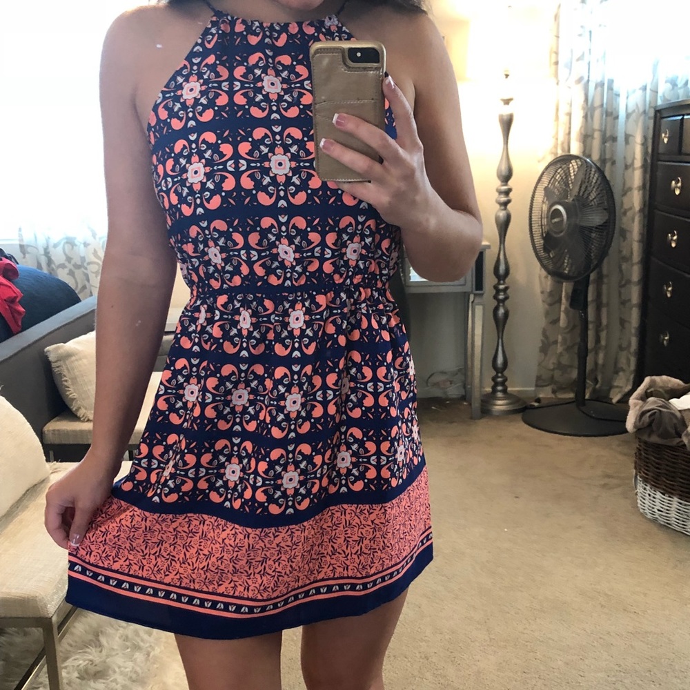 Pretty high neck summer dress